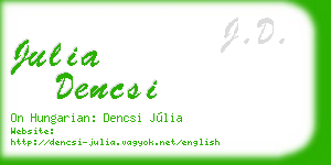 julia dencsi business card