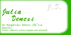 julia dencsi business card